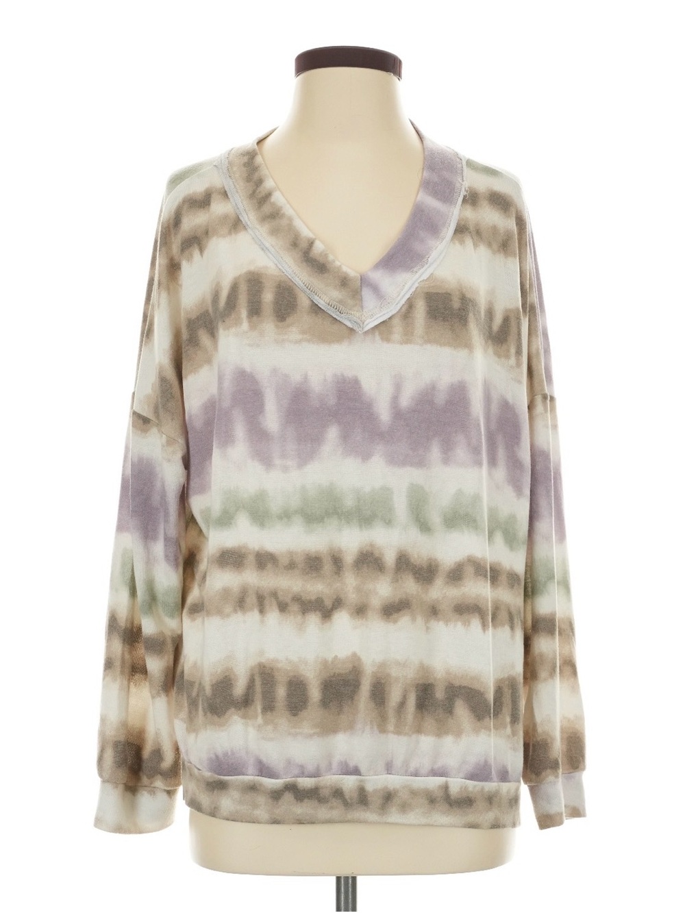 Easel Tie Dye Oversized V-Neck Sweater